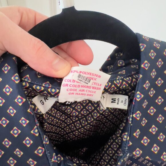 39 Gretchen Scott Pattern Long Sleeve Polo Dress Size Medium - Picture 5 of 6